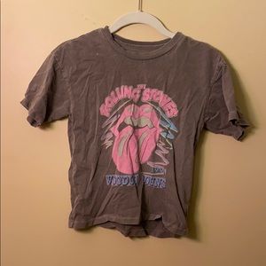 Grey faded wash graphic tee